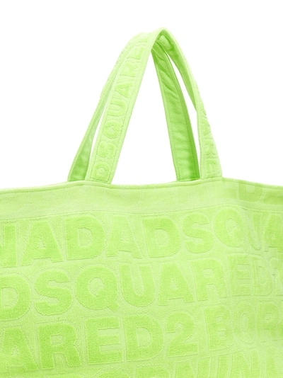 Shop Dsquared2 Terry Cloth Shopping Bag Tote Bag Green