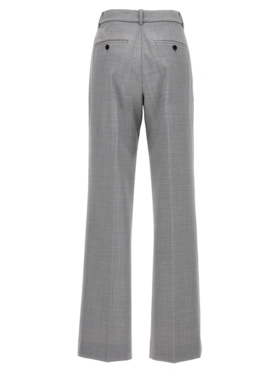 Shop Helmut Lang Wool  With Front Pleats Pants Gray