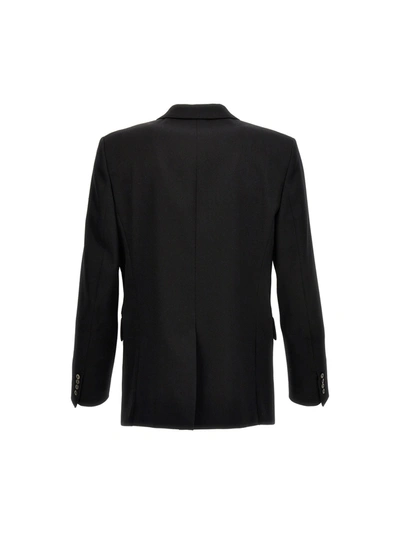 Shop Lanvin Wool Single Breast Blazer Jacket Jackets Black