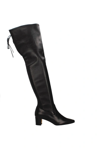 Shop Manolo Blahnik Boots Giovanna Leather Black