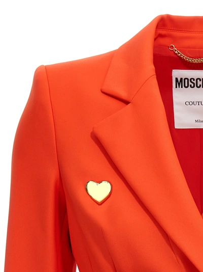 Shop Moschino Heart Buttons Jackets Red