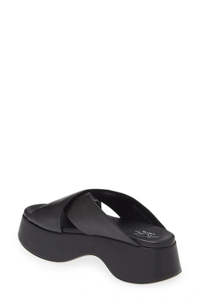 Agl Attilio Giusti Leombruni Lil Sis Crisscross Platform Slide Sandal In Nero