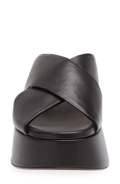 Agl Attilio Giusti Leombruni Lil Sis Crisscross Platform Slide Sandal In Nero