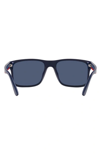 Shop Polo Ralph Lauren 57mm Rectangular Sunglasses In Blue