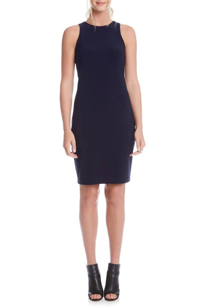 Shop Karen Kane Sleeveless Sheath Dress In Navy