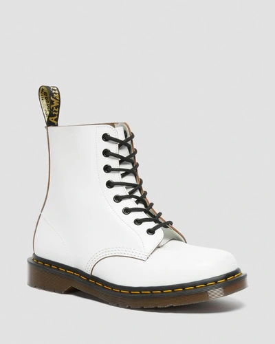 Shop Dr. Martens' Dr. Martens 1460 Vintage Made In England Lace Up Boots In White Quilon