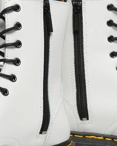 Shop Dr. Martens' Dr. Martens Jadon Polished Smooth Leather Lace Up Boots In White