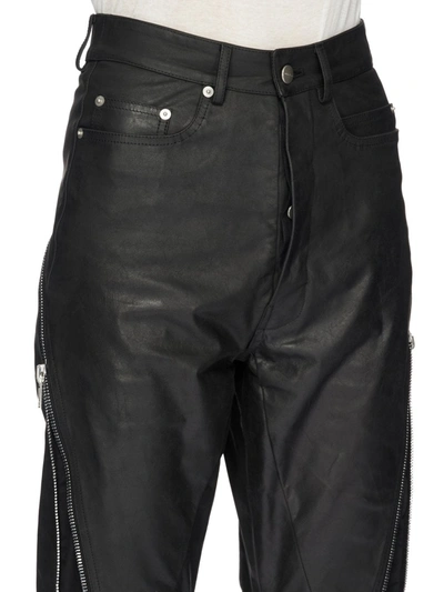 Shop Rick Owens Women Matte Calf Leather Bolan Banana Pants In 09 Black