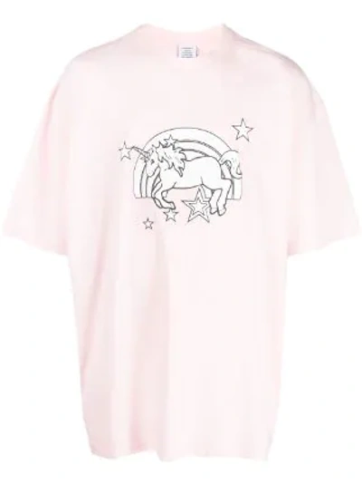 Shop Vetements Unisex Magic Unicorn T-shirt In Baby Pink