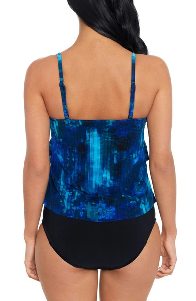 Magicsuit Hazy Daze Rita Ruffle Tankini Top In Blue Multi