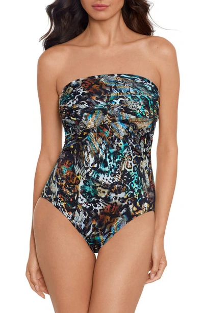 Shop Magicsuit Posh Mosh Strapless One-piece Swimsuit In Multi