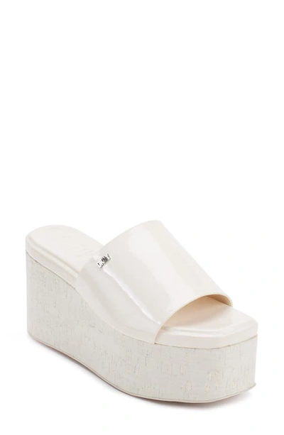 Shop Dkny Adalira Platform Slide Sandal In Egg Nog