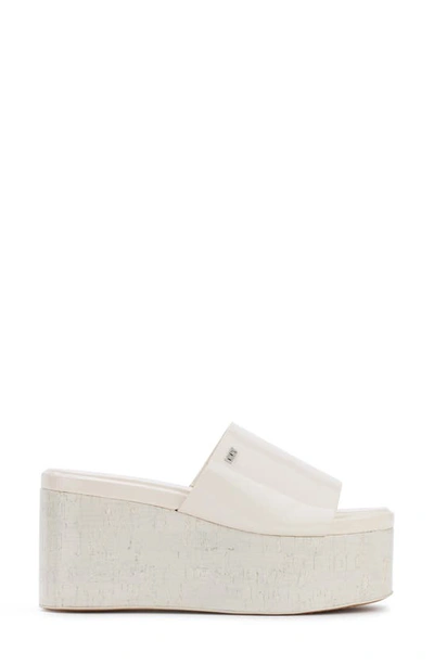 Shop Dkny Adalira Platform Slide Sandal In Egg Nog