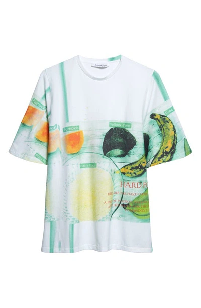 Shop Bianca Saunders Hard Food Step 1 Graphic T-shirt In Light Blue/ Green/ Yellow
