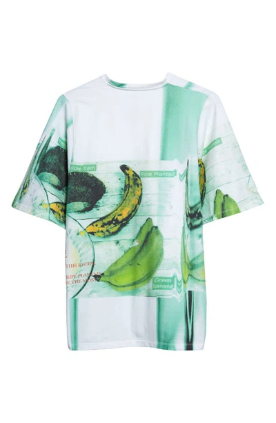 Shop Bianca Saunders Hard Food Step 1 Graphic T-shirt In Light Blue/ Green/ Yellow