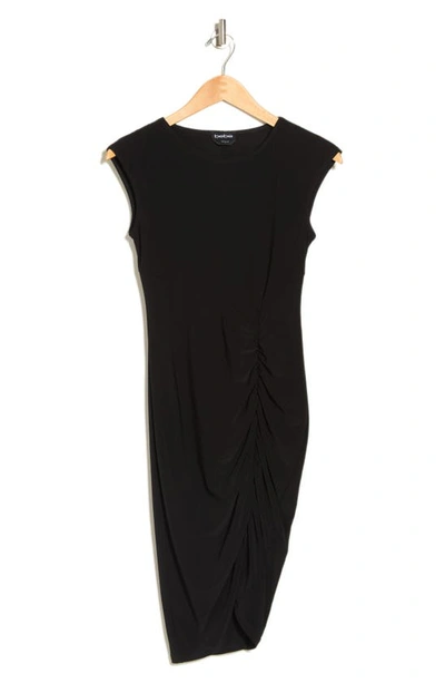 Shop Bebe Ruched Jersey Dress In Black