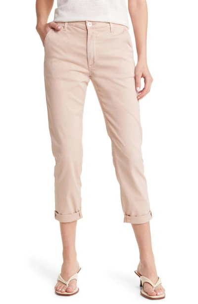 Shop Ag Caden Crop Twill Trousers In Sulfur Rose Cloud