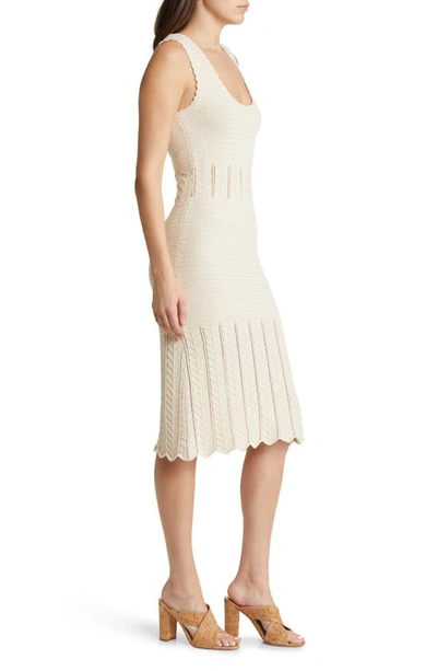 Shop French Connection Nellis Sleeveless Cotton Sweater Dress In 10-ecru