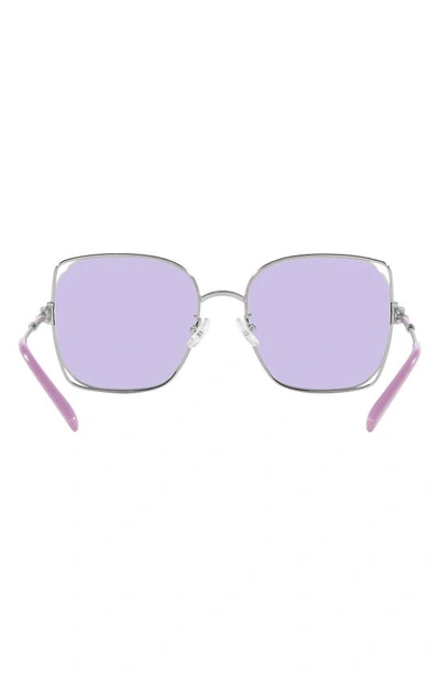 Shop Tory Burch 55mm Square Sunglasses In Silver