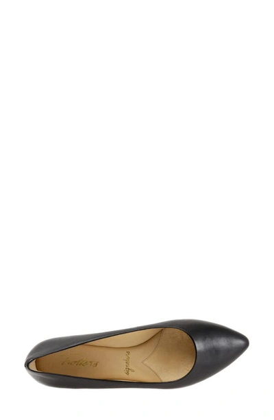 Trotters Estee Flat In Black Leather