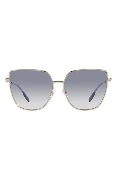 Shop Burberry Alexis 61mm Gradient Irregular Sunglasses In Gold