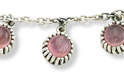 Shop Samuel B. Sterling Silver Gemstone Charm Bracelet In Pink