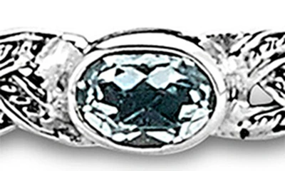 Samuel B. Sterling Silver Blue Topaz Braided Bangle In Blue