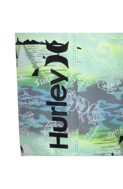 Shop Hurley Kids' Doodle Paradise Board Shorts In Blue Lazer