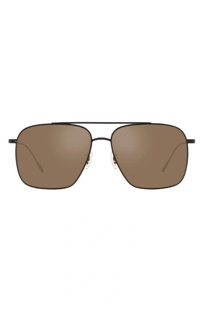 Shop Oliver Peoples Dresner 56mm Mirrored Pilot Sunglasses In Tortoise