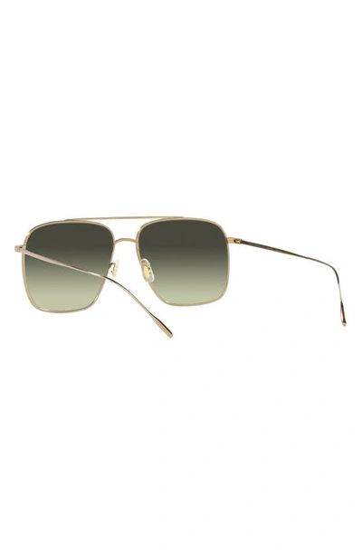 Shop Oliver Peoples Dresner 56mm Gradient Pilot Sunglasses In Dark Green