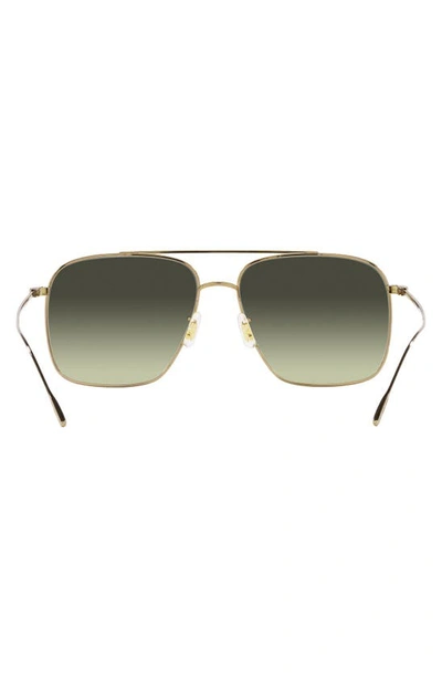 Shop Oliver Peoples Dresner 56mm Gradient Pilot Sunglasses In Dark Green