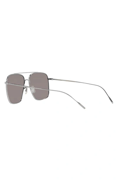 Shop Oliver Peoples Dresner 56mm Polarized Pilot Sunglasses In Silver Mirror