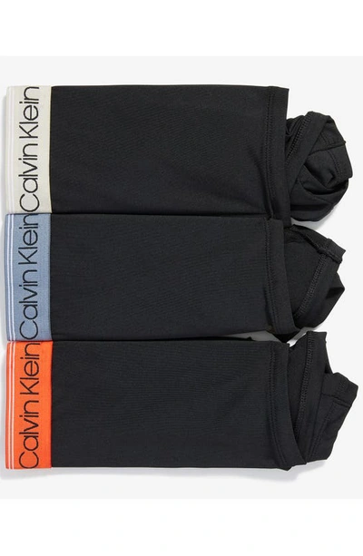 Shop Calvin Klein 3-pack Low Rise Microfiber Stretch Trunks In Bz9 Black W/ As