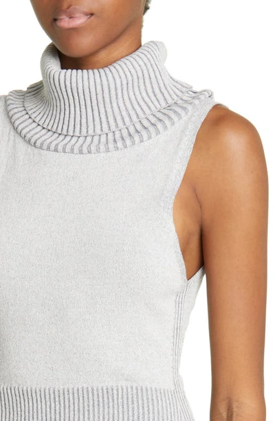 Shop Paloma Wool Bruno Turtleneck Sleeveless Organic Cotton Sweater Dress In Mid Grey