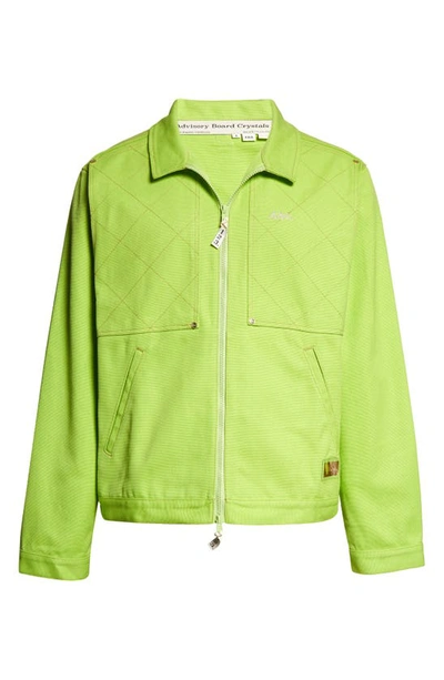 Shop Advisory Board Crystals Abc. 123. Diamond Stitch Harrington Jacket In Citrine Green