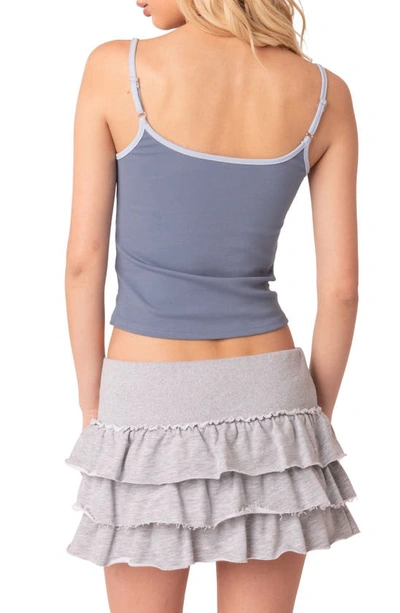 Edikted Back 2 Basics Crop Tank Top In Blue