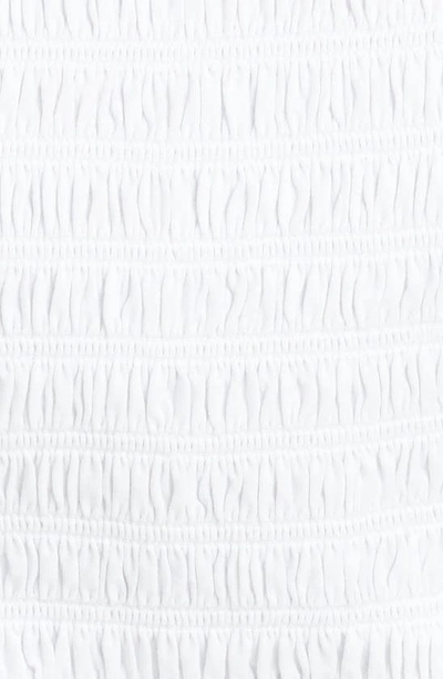 Shop Veronica Beard Wyles Shirred Ruffle Shoulder Cotton Tank In White
