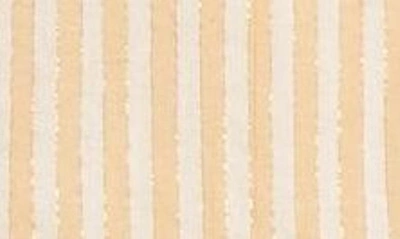 Shop Veronica Beard Tenille Stripe Ruffle Sleeve Cotton Blouse In Yellow Multi