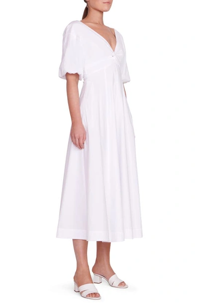 Shop Staud Finley Stretch Cotton Dress In White