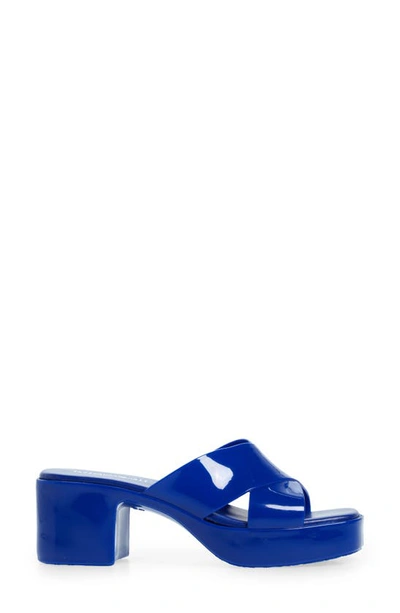 Shop Jeffrey Campbell Bubblegum Platform Sandal In Blue Shiny