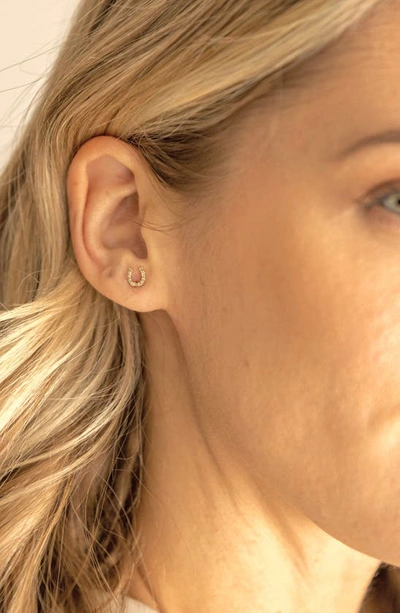 Set & Stones Alpine Diamond Horseshoe Stud Earrings In Yellow Gold