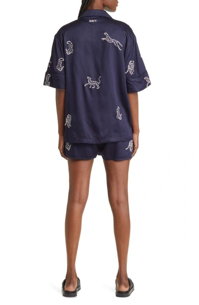 Shop Sani Embroidered Lounge Set In Navy