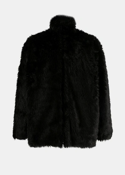 Shop Balenciaga Black Insulated Faux-fur Jacket