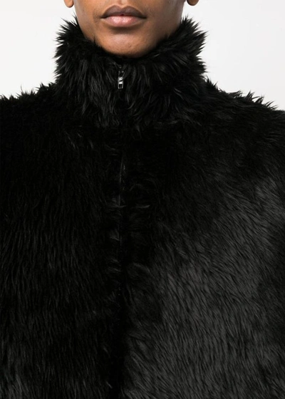 Shop Balenciaga Black Insulated Faux-fur Jacket