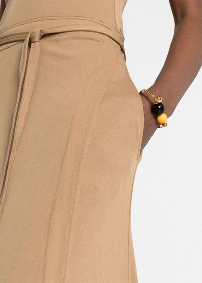 Shop Totême Toteme Brown Tie-waist Wrap Skirt In Nutmeg 806