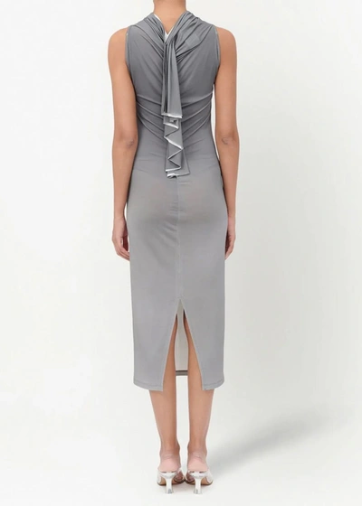 Shop Mm6 Maison Margiela Grey Graphic Midi Dress