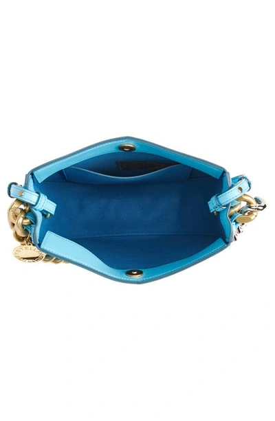 Shop Stella Mccartney Medium Frayme Faux Leather Shoulder Bag In 3980 Aqua Blue