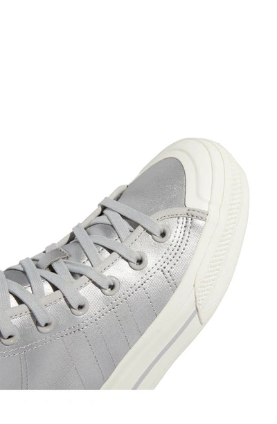 Shop Adidas Originals Nizza Mid Platform High Top Sneaker In Silver Met/grey/chalk White