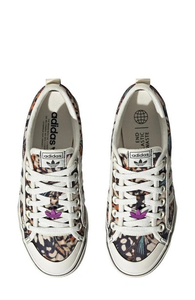 Shop Adidas Originals Nizza Platform Sneaker In Off White/ Off White/ Purple
