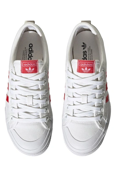 Shop Adidas Originals Nizza Platform Sneaker In White/ Better Scarlet/ Black